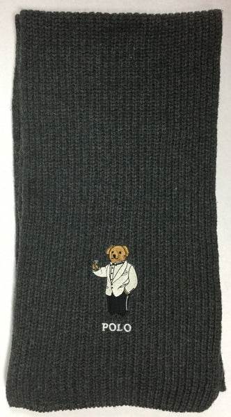 POLO RALPH LAUREN GRAY MARTINI BEAR SCARF - Unique Style