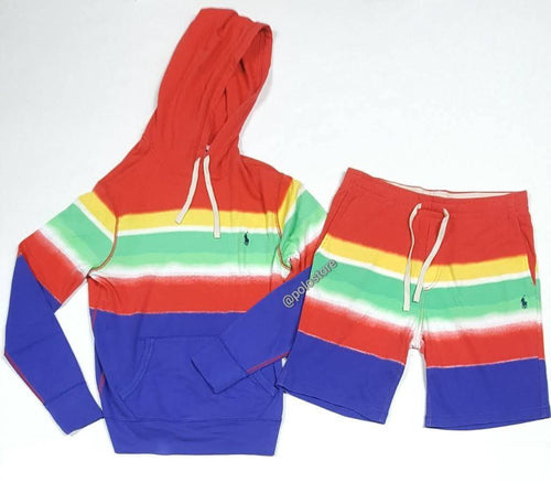 Nwt Polo Ralph Lauren Multi Stripe Hoodie With Matching Shorts - Unique Style