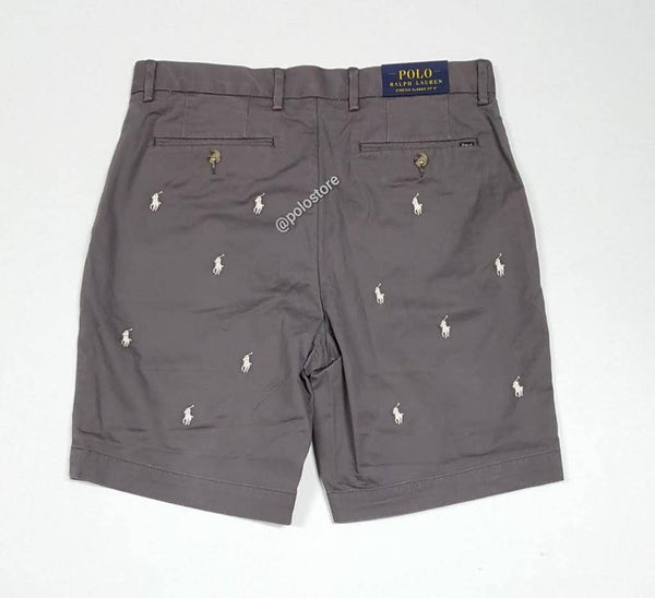Nwt Polo Ralph Lauren Grey Allover Print Small Pony Stretch Classic Fit Shorts - Unique Style