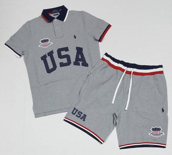 Nwt Polo Ralph Lauren Grey Polo USA Shorts - Unique Style