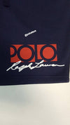 Nwt Polo Ralph Lauren Navy Logo Script Print 2021 Fleece Shorts - Unique Style