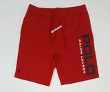 Nwt Polo Ralph Lauren Red Logo Spellout Small Pony Double Knit Shorts - Unique Style
