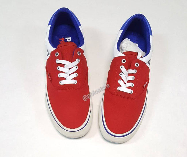 Nwt Polo Ralph Lauren White/Red/Royal Blue Thorton Polo 1967 K-Swiss Canvas Sneakers - Unique Style