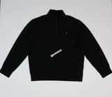 Nwt Polo Ralph Lauren Black Double Knit Half Zip Sweatshirt - Unique Style