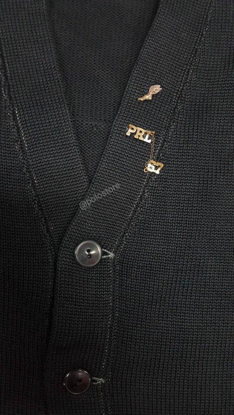 Nwt Polo Ralph Lauren Black Tiger Patch Cardigan - Unique Style