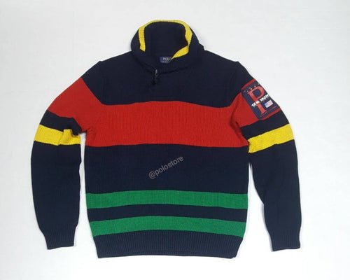 Nwt Polo Ralph Lauren Cable Knit 12M Yacht P Challenge Shawl Neck Sweater - Unique Style