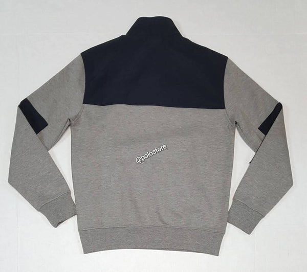 Nwt Polo Ralph Lauren Grey/Navy Small Pony Half Zip Pocket Sweatshirt - Unique Style
