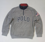 Nwt Polo Ralph Lauren Grey Polo Usa 2020  Half zip Fleece Sweatshirt - Unique Style