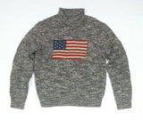 Nwt Polo Ralph Lauren Khaki Flag American Flag Sweater - Unique Style