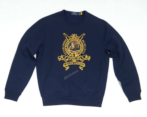 Nwt Polo Ralph Lauren Navy Equestrian Embroidered 1967 Sweatshirt - Unique Style