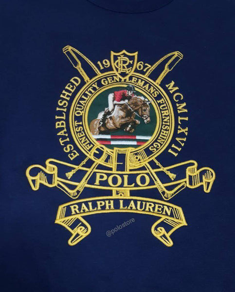 Nwt Polo Ralph Lauren Navy Equestrian Embroidered 1967 Sweatshirt - Unique Style