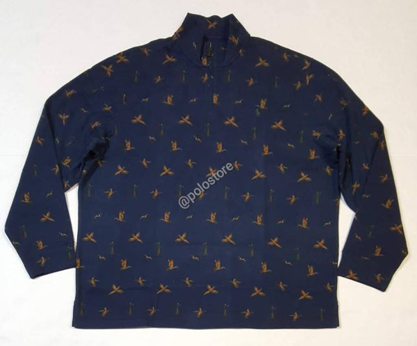 Nwt Polo Ralph Lauren Navy Mallards Print Qtr Zip Pullover Sweater - Unique Style