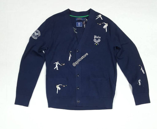 Nwt Polo Ralph Lauren Navy Polo Wimbledon Tennis Player Cardigan - Unique Style