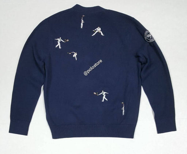 Nwt Polo Ralph Lauren Navy Polo Wimbledon Tennis Player Cardigan - Unique Style