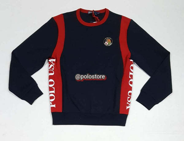 NWT POLO RALPH LAUREN NAVY/RED POLO USA SKIER SWEATSHIRT - Unique Style