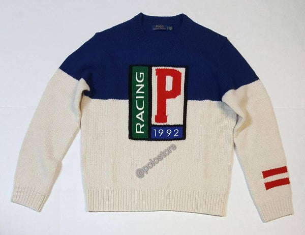 Nwt Polo Ralph Lauren P Racing Patch Wool Classic Fit Sweater - Unique Style