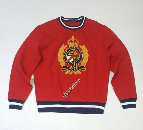 Nwt Polo Ralph Lauren Red Crest Embroidered Sweat shirt - Unique Style