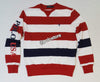 Nwt Polo Ralph Lauren Red Stripe Polo Usa Sweatshirt - Unique Style