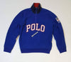 Nwt Polo Ralph Lauren Royal Blue 2020 Spellout Fleece Half Zip Sweatshirt - Unique Style