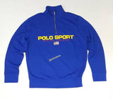 Nwt Polo Ralph Lauren Royal Blue Sport Spell Out Fleece Half Zip Sweatshirt - Unique Style