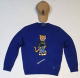 Nwt Polo Ralph Lauren Royal Blue Tiger Patch Sweater - Unique Style