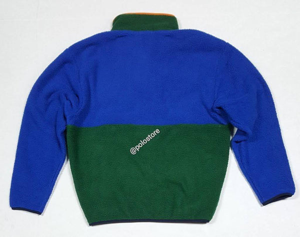Nwt Polo Ralph Lauren Royal/Green Respect The Wilderness Patch Fleece Sweatshirt - Unique Style