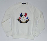 Nwt Polo Ralph Lauren White Cross Flag Embroidered Sweatshirt - Unique Style