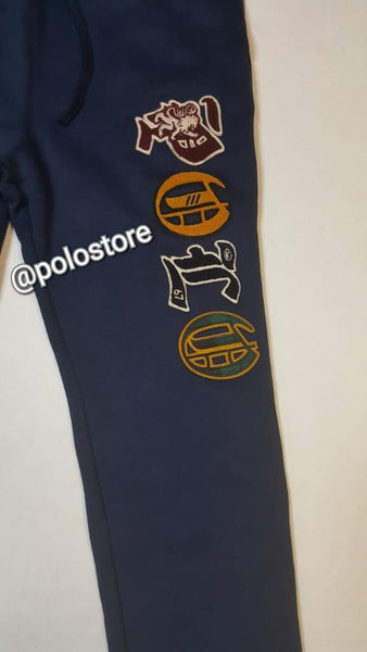 Nwt Polo Ralph Lauren Navy Logo Spellout Patch SweatPants - Unique Style