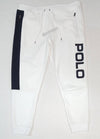 Nwt Polo Ralph Lauren White Spellout Zip Joggers - Unique Style
