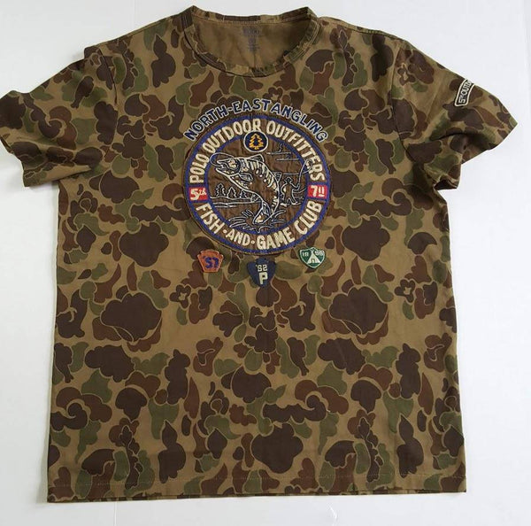 Nwt Polo Ralph Lauren Camo Fish and Game Patch Custom Slim Fit Tee - Unique Style