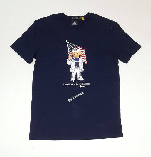 Nwt Polo Ralph Lauren Navy Olympic American Flag Teddy Bear Tee - Unique Style