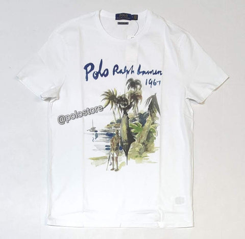 Nwt Polo Ralph Lauren White Graphic 1967 Tee | Unique Style