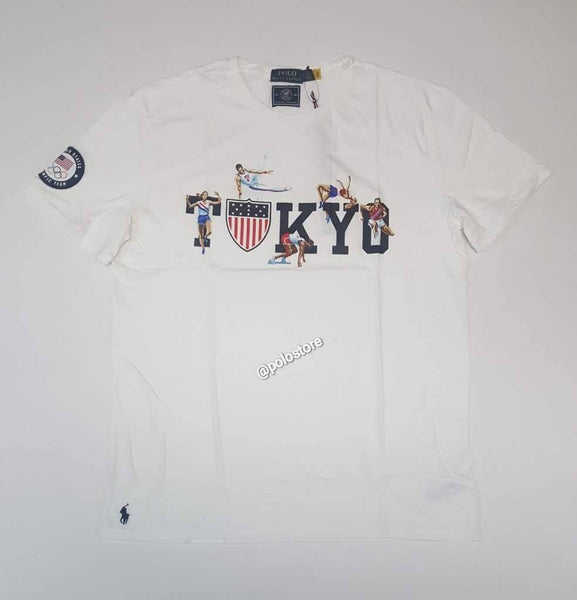 Nwt Polo Ralph Lauren White Tokyo K-Swiss Olympic 2021 Tee - Unique Style