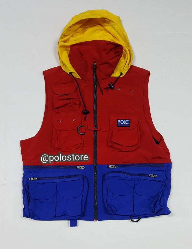 Nwt Polo Ralph Lauren Red/Royal Blue Hi -Tech Pouch Vest - Unique Style