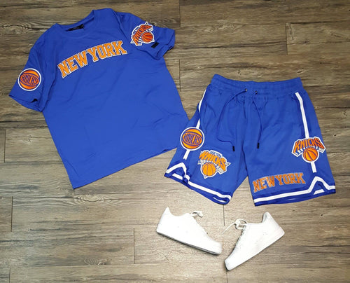 Pro Standard /ProMax Royal Blue New York Knicks Tee And Shorts Set - Unique Style